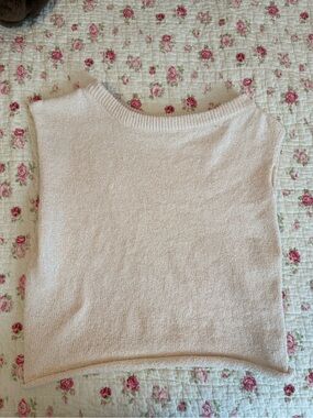 Bronze Snake Cream knit off the shoulder top size S/M
